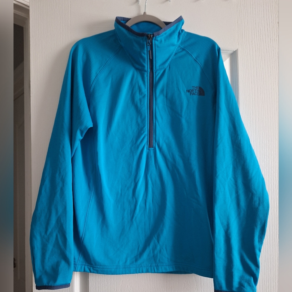 The North Face 1/4 Zip Fleece Pullover Long Sleeve Top Blue